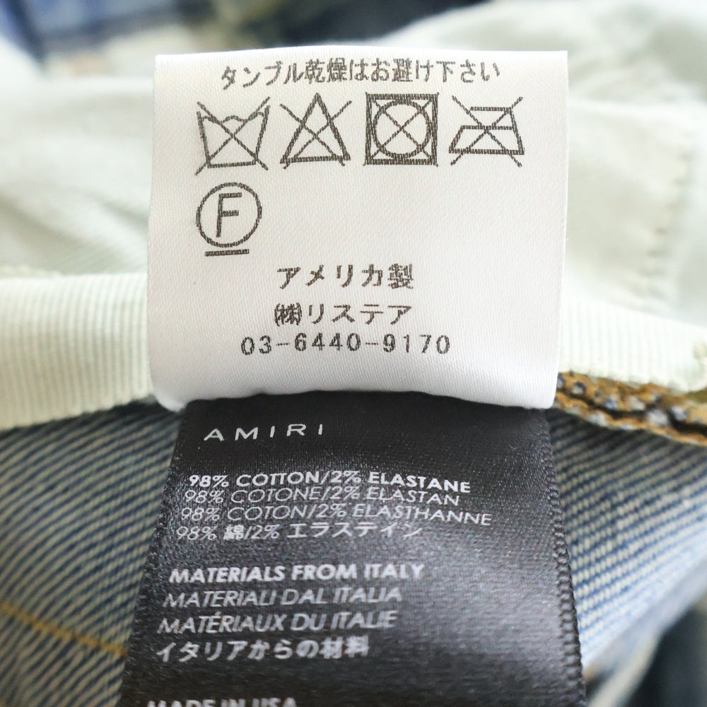 AMIRI(アミリ) 18SS サイドライン ダメージ加工 スキニーデニムパンツ インディゴ MBTRJ-DES