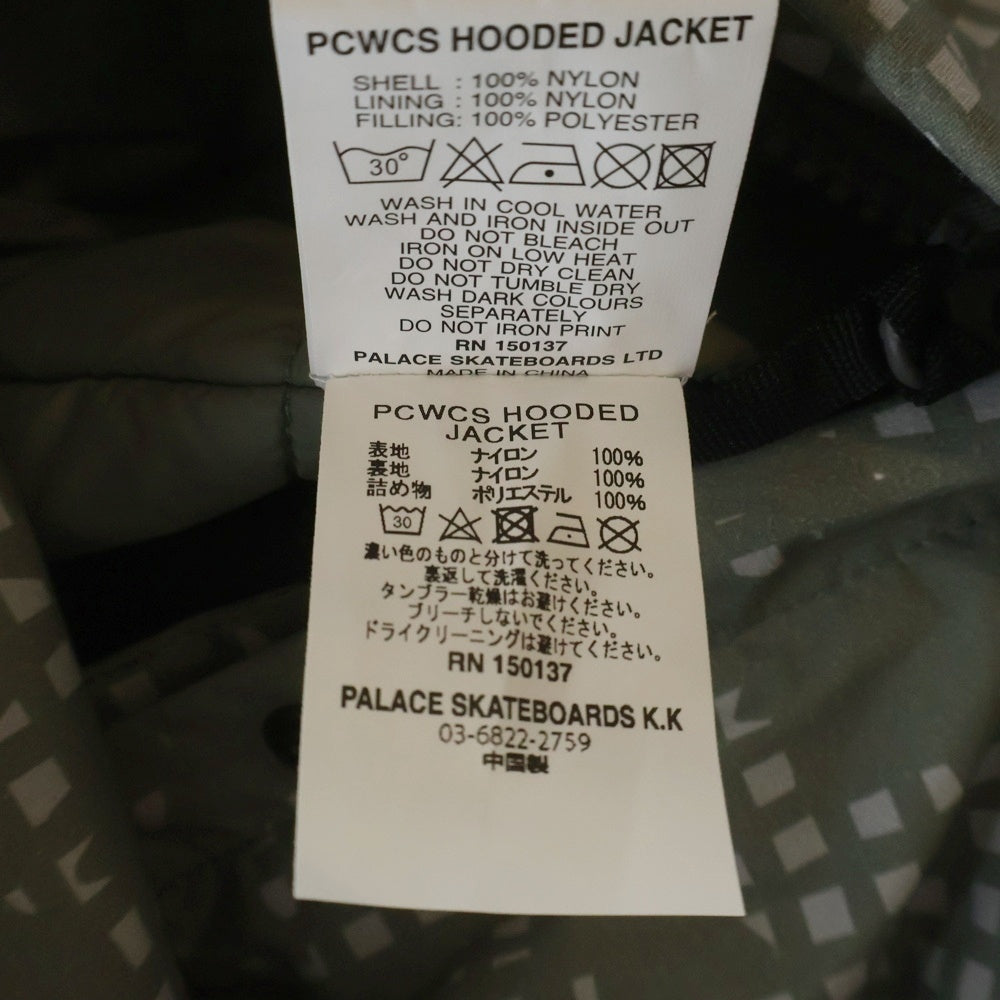 Palace Skateboards(パレススケートボーズ) 24AW PCWCS HOODED JACKET DIGI DPM ピーシーダブリューシーエス デジタルカモ総柄 ファーフーデッド パファージャケット グレー