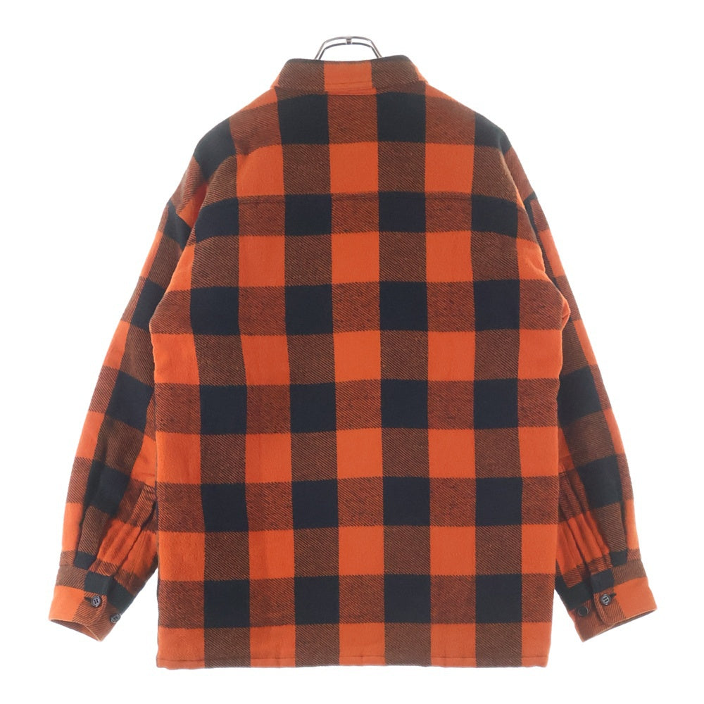 DESCENDANT(ディセンダント) 19SS CLAIRTON SHIRT JACKET クレアトン バッファローチェック 裏地キルティング フランネル シャツジャケット オレンジ
