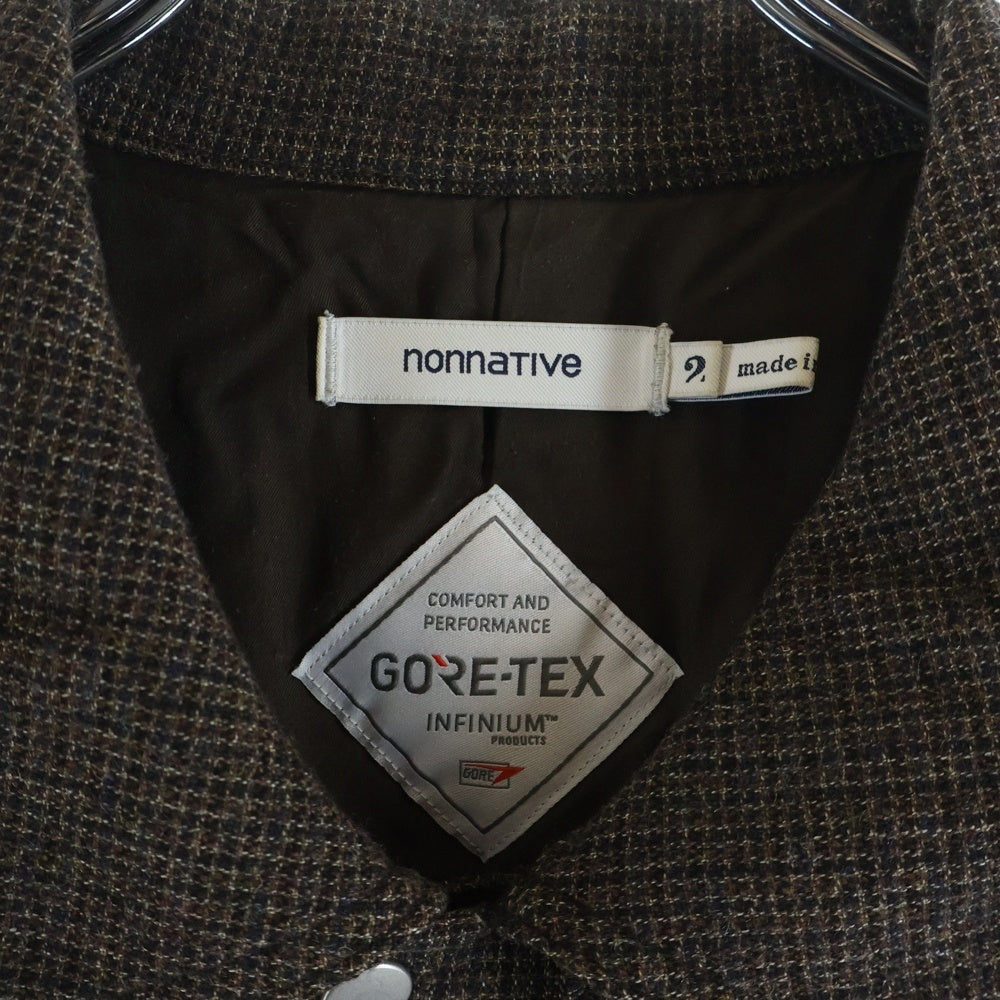 nonnative(ノンネイティブ) PLOWMAN COAT プロウマン ウール ゴアテックス ボタンアップ ロングコート ブラウン NN-J3917