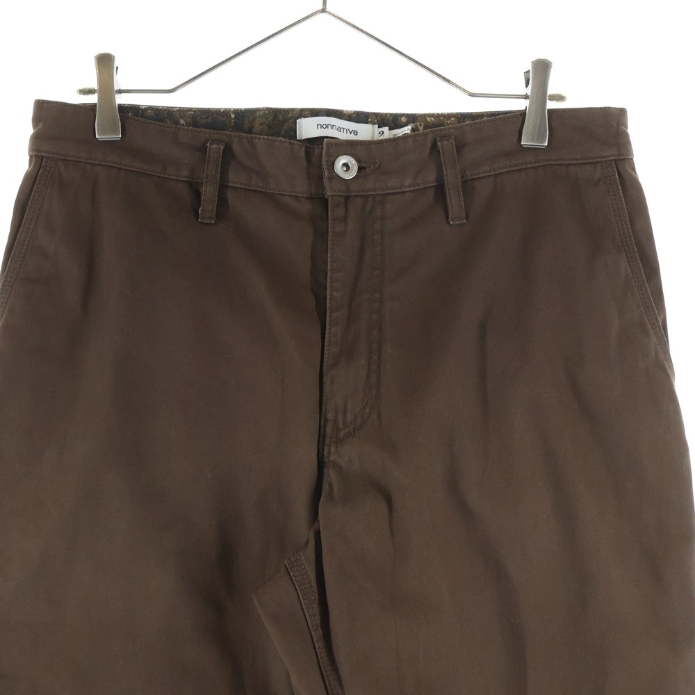 nonnative(ノンネイティブ) RANCHER PANTS 03 HIGH TWIST T/C GABARDINE ハイツイスト ギャバジン コットン ジップフライ ランチャーパンツ ブラウン NN-P4144