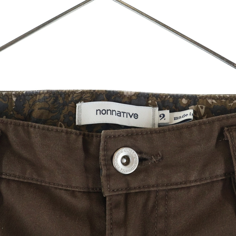 nonnative(ノンネイティブ) RANCHER PANTS 03 HIGH TWIST T/C GABARDINE ハイツイスト ギャバジン コットン ジップフライ ランチャーパンツ ブラウン NN-P4144