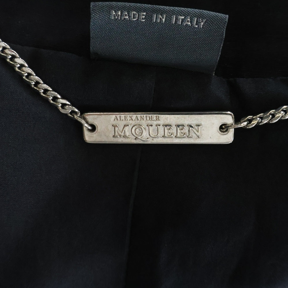Alexander McQueen(アレキサンダーマックイーン) 00S 本人期 イタリア製 変形ラペル パフスリーブ レーヨンコットン 1B テーラードジャケット レディース ブラック 178229