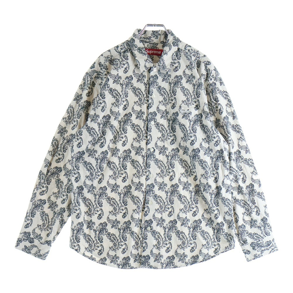 SUPREME(シュプリーム) 24AW Paisley Flannel Shirt ペイズリー フランネル 長袖シャツ 総柄 アイボリー