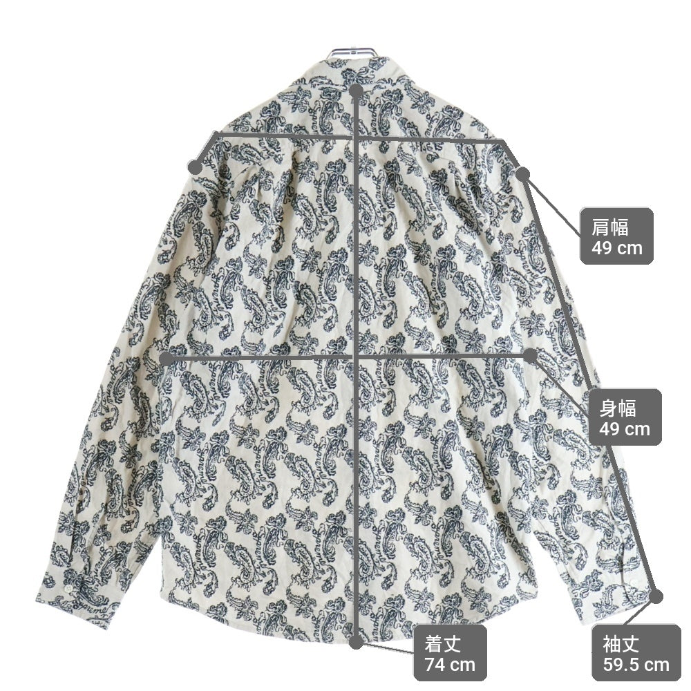 SUPREME(シュプリーム) 24AW Paisley Flannel Shirt ペイズリー フランネル 長袖シャツ 総柄 アイボリー