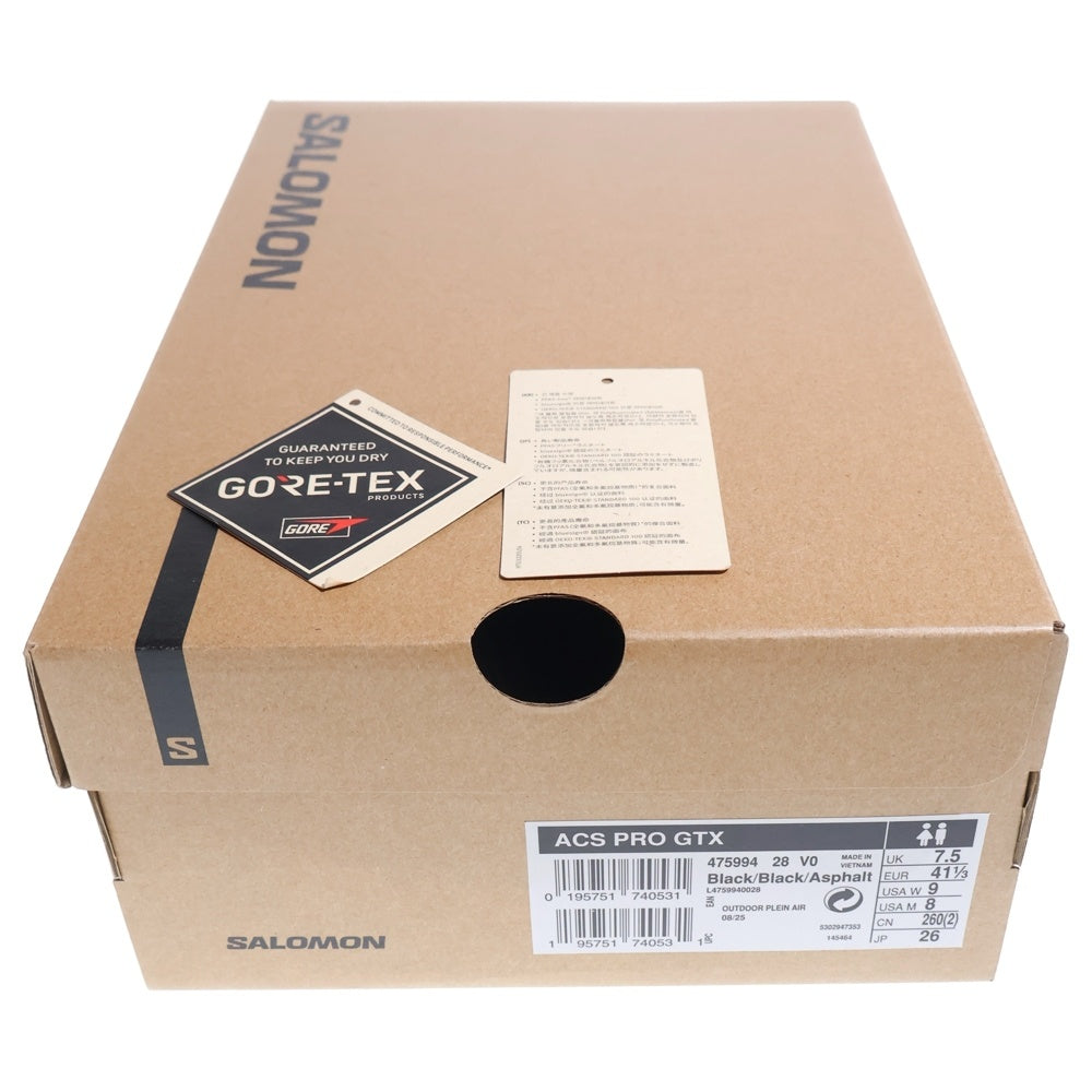 SALOMON(サロモン) ACS PRO GORE-TEX ゴアテックス メッシュ ローカットスニーカー ブラック US8/26cm 475994