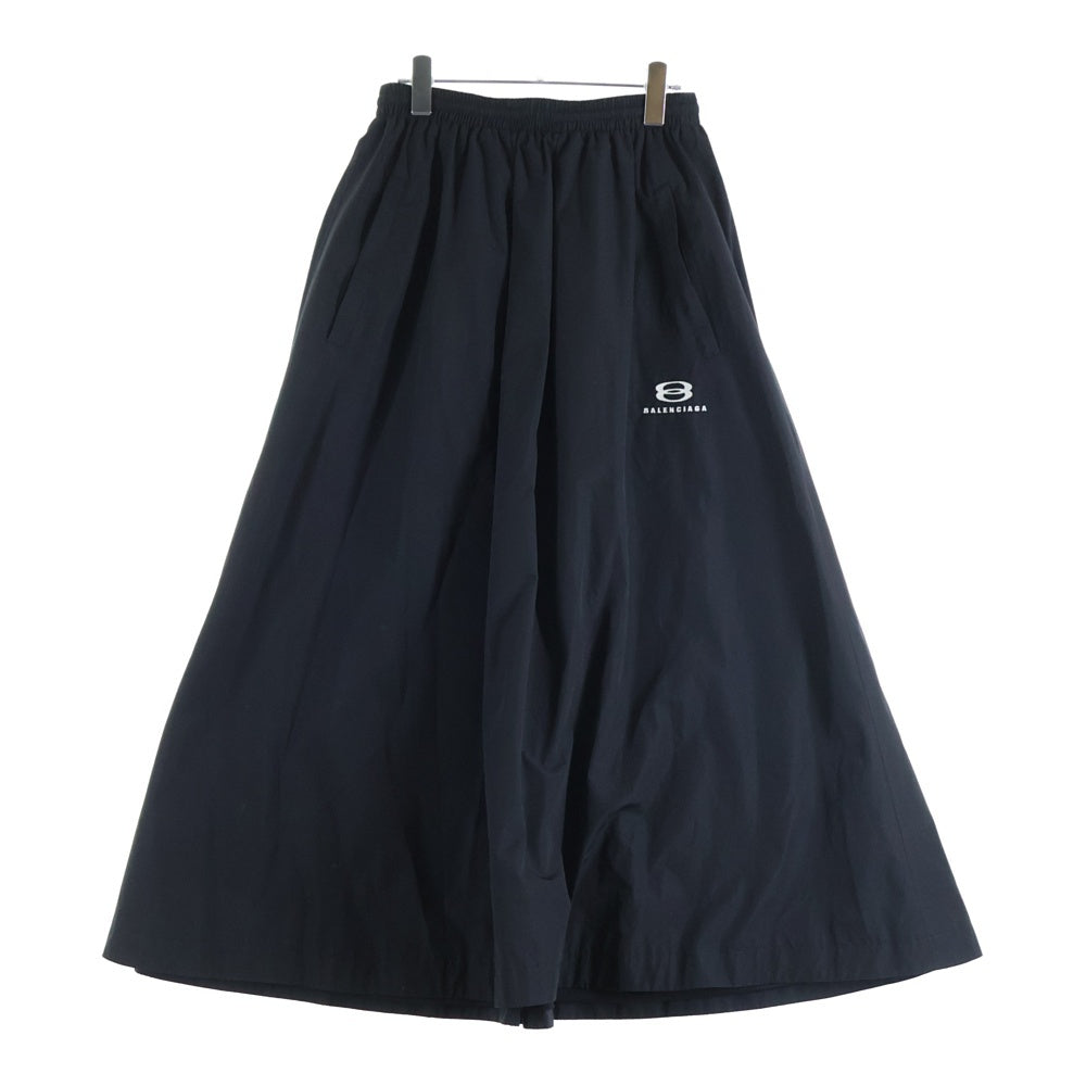 BALENCIAGA(バレンシアガ) LOGO EMBROIDERED MIDI SKIRT ナイロン ロゴエンブロイダリー ミディスカート レディース ブラック 772719 TNQ25