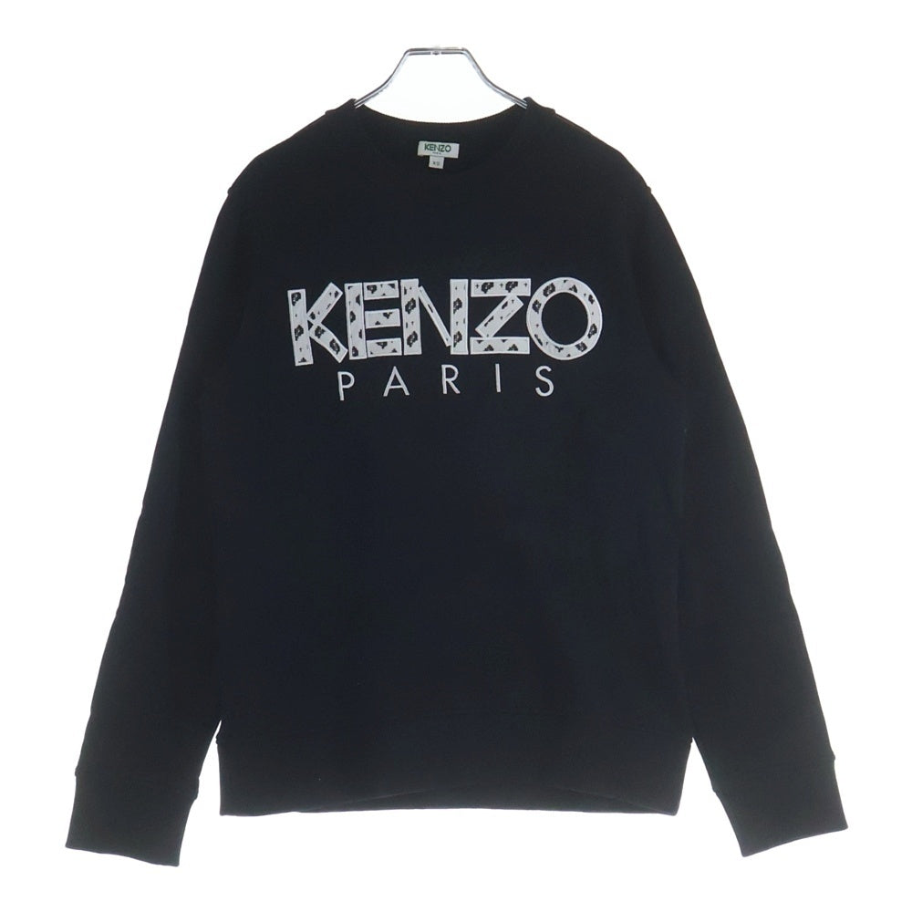 KENZO(ケンゾー) フロントロゴエンブロイダリー クルーネックスウェットシャツ トレーナー ブラック FA55SW0004MD