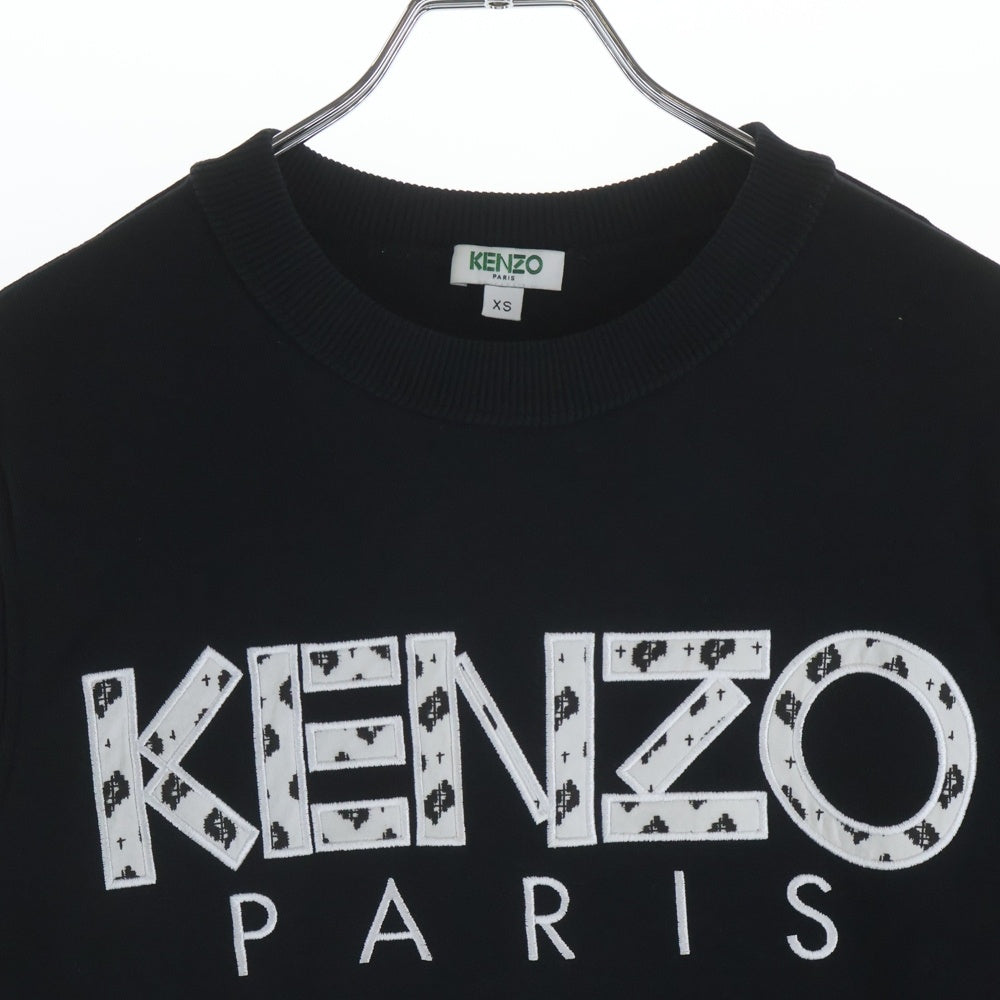 KENZO(ケンゾー) フロントロゴエンブロイダリー クルーネックスウェットシャツ トレーナー ブラック FA55SW0004MD