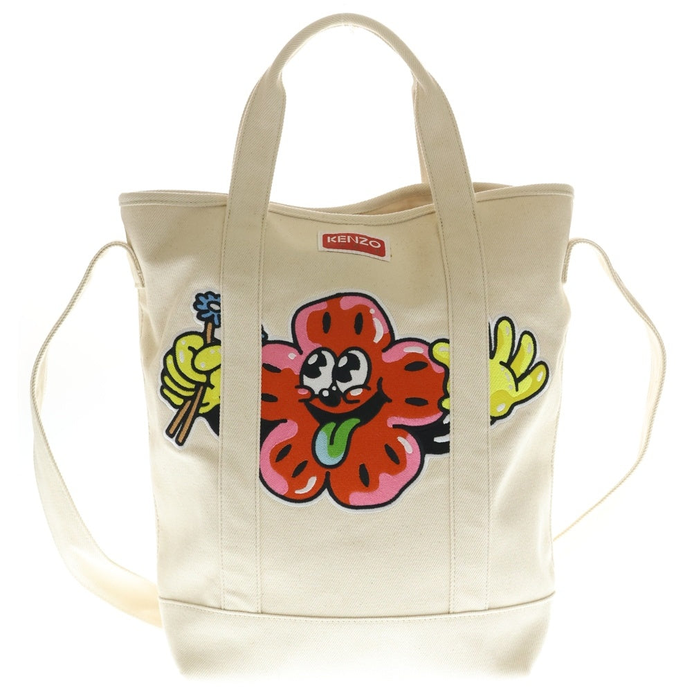 KENZO(ケンゾー) BOKE BOY ボークボーイ エンブロイダリー キャンバス 2WAY ハンド ショルダートートバッグ ベージュ FD55SA901F34 レディース