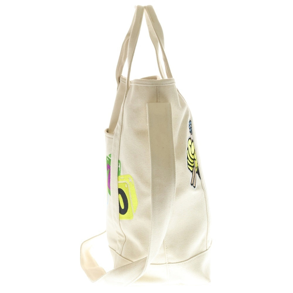 KENZO(ケンゾー) BOKE BOY ボークボーイ エンブロイダリー キャンバス 2WAY ハンド ショルダートートバッグ ベージュ FD55SA901F34 レディース