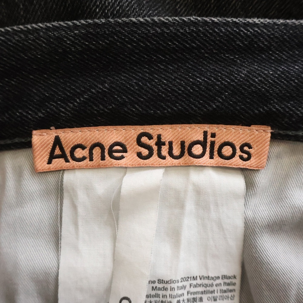 Acne Studios(アクネ ストゥディオズ) ルーズブーツカット ボタンフライ デニムパンツ ブラック B00269-