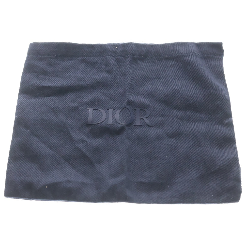DIOR(ディオール) オブリーク ジャガード ストラップ付 キャンバス レザー ジップアップショルダーバッグ ポーチ ネイビー 20BBC119YSE_H05E