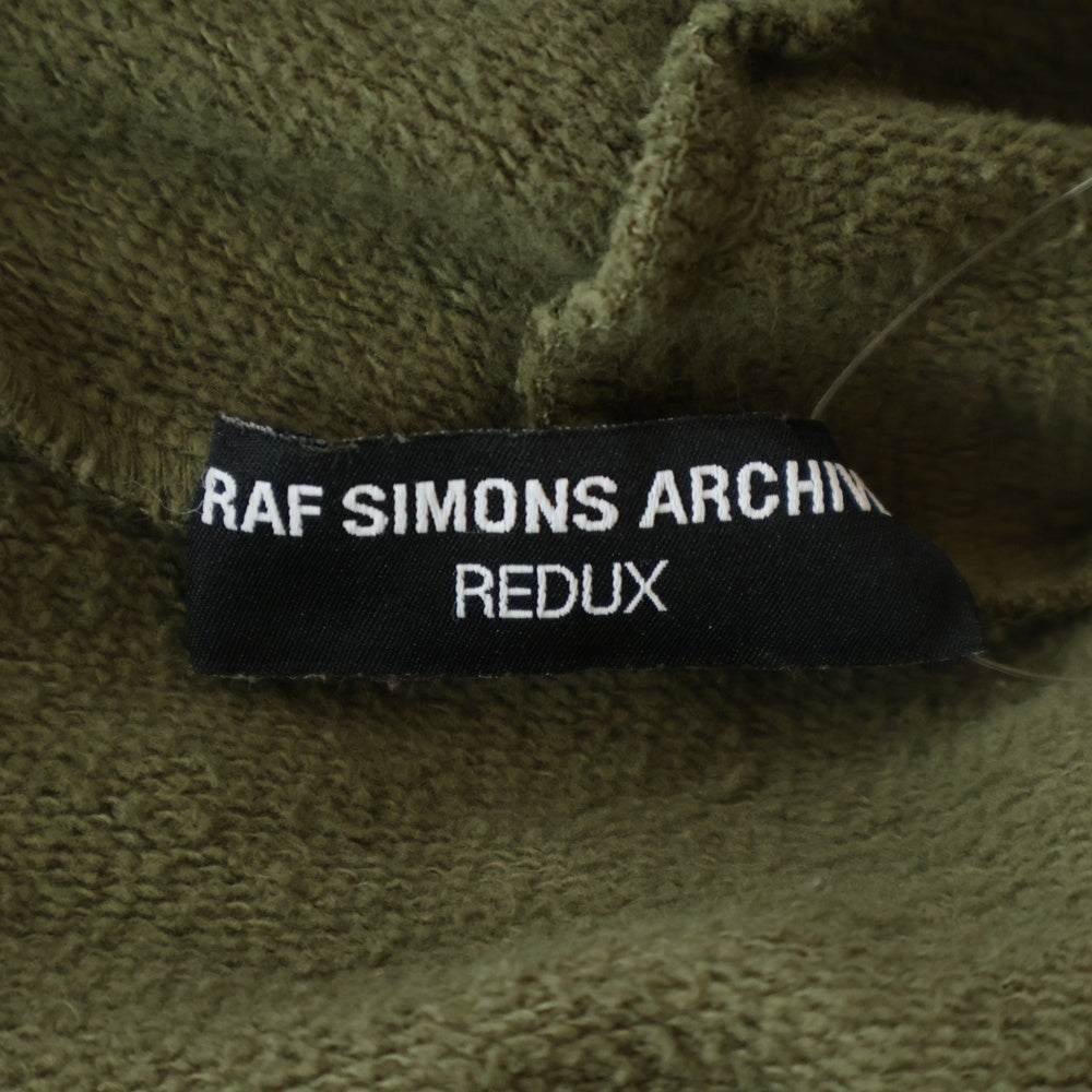 RAF SIMONS(ラフシモンズ) 21SS ARCHIVE REDUX New York United States Hoodie History of My World限定 テロ期復刻 プルオーバースウェットパーカー フーディー カーキ A01-126