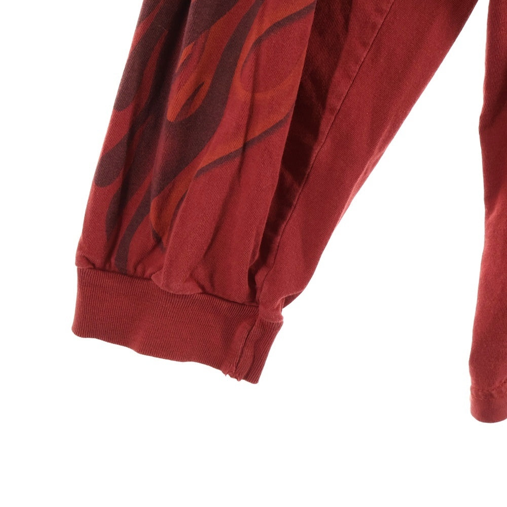 HARLEY DAVIDSON(ハーレーダビッドソン) 00S VINTAGE FIRE PATTERN 2009 L/S TEE ヴィンテージ アームファイヤープリント フロントロゴTシャツ 長袖クルーネックカットソー レッド
