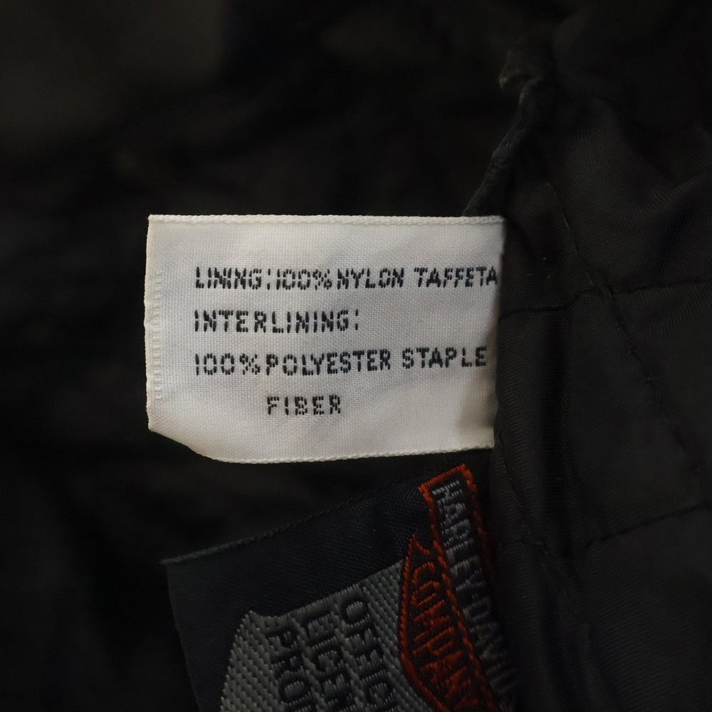 HARLEY DAVIDSON(ハーレーダビッドソン) SCREAMIN EAGLE CLUB スクリーミングイーグル クラブ USA製 裏地キルティング ピンズカスタム レザー ダブルライダースジャケット ブラック