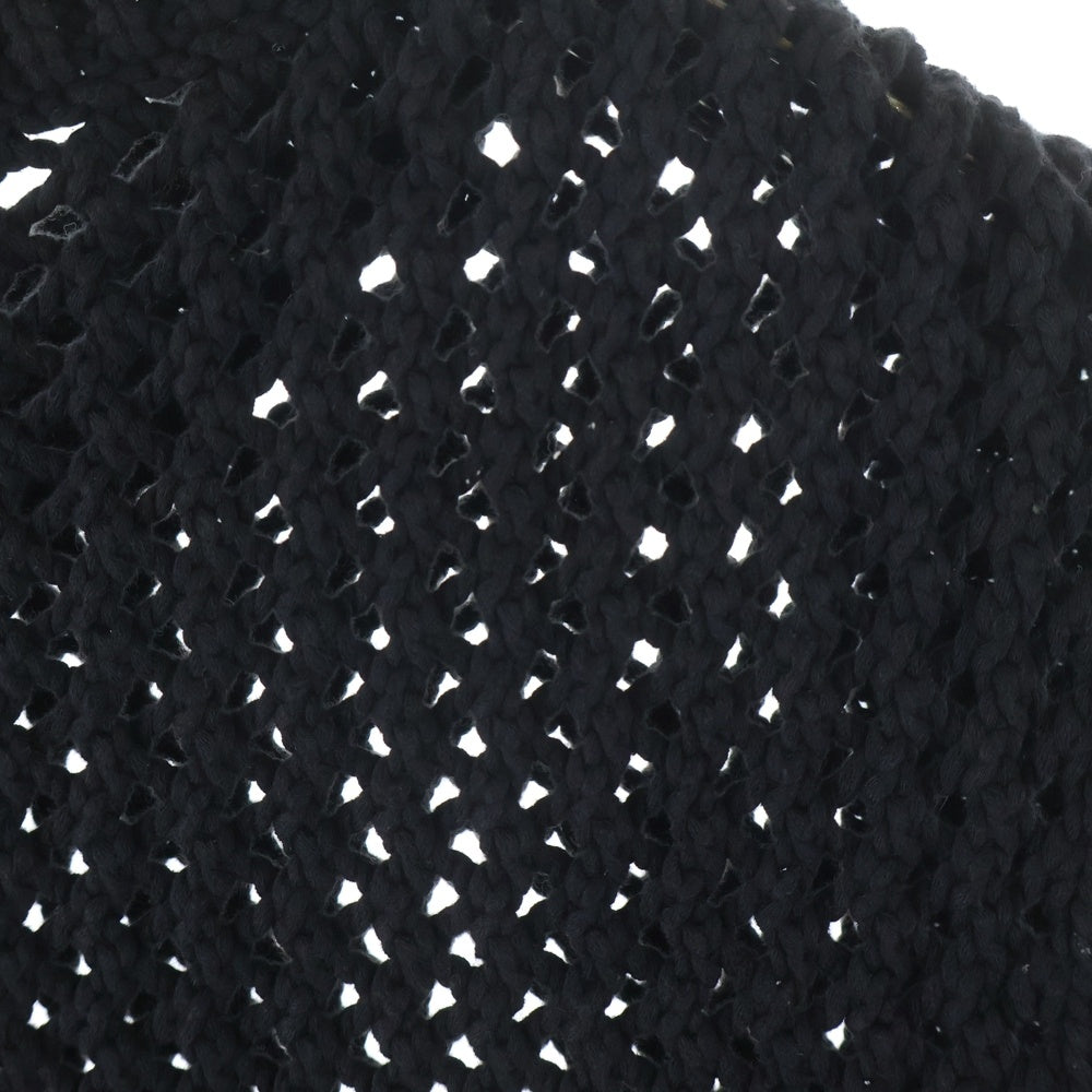 HYKE(ハイク) 23SS CROCHETED CROPPED SWEATER TOP クロシェ編み クロップド セーター ニット ネイビー レディース 231-11311 013