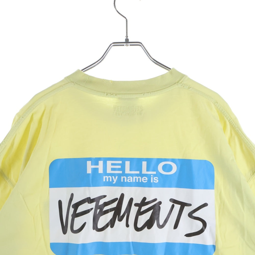VETEMENTS(ヴェトモン) HELLO MY NAME IS FADED ハロー マイネーム