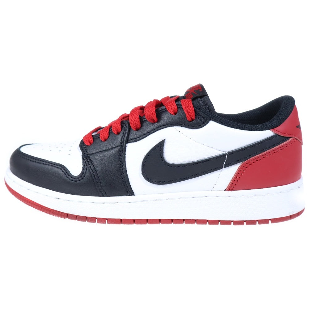 NIKE(ナイキ) GS AIR JORDAN 1 RETRO LOW OG BLACK TOE エアジョーダン1 レトロ ブラックトゥ つま黒 ローカットスニーカー レッド/ホワイト US7Y/25cm CZ0858-106