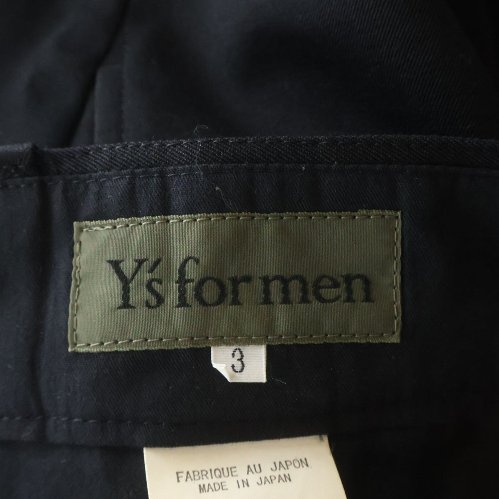 Y's for men(ワイズフォーメン) ジップアップ ウール ワイドストレート パンツ ブラック MG-P06-100