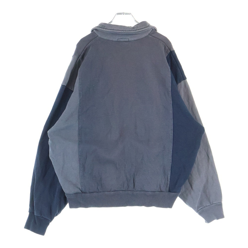 KITH(キス) フロントロゴエンブロイダリー バイカラー プルオーバースウェットポロ グレー/ネイビー 24-070-060-0000-3-0