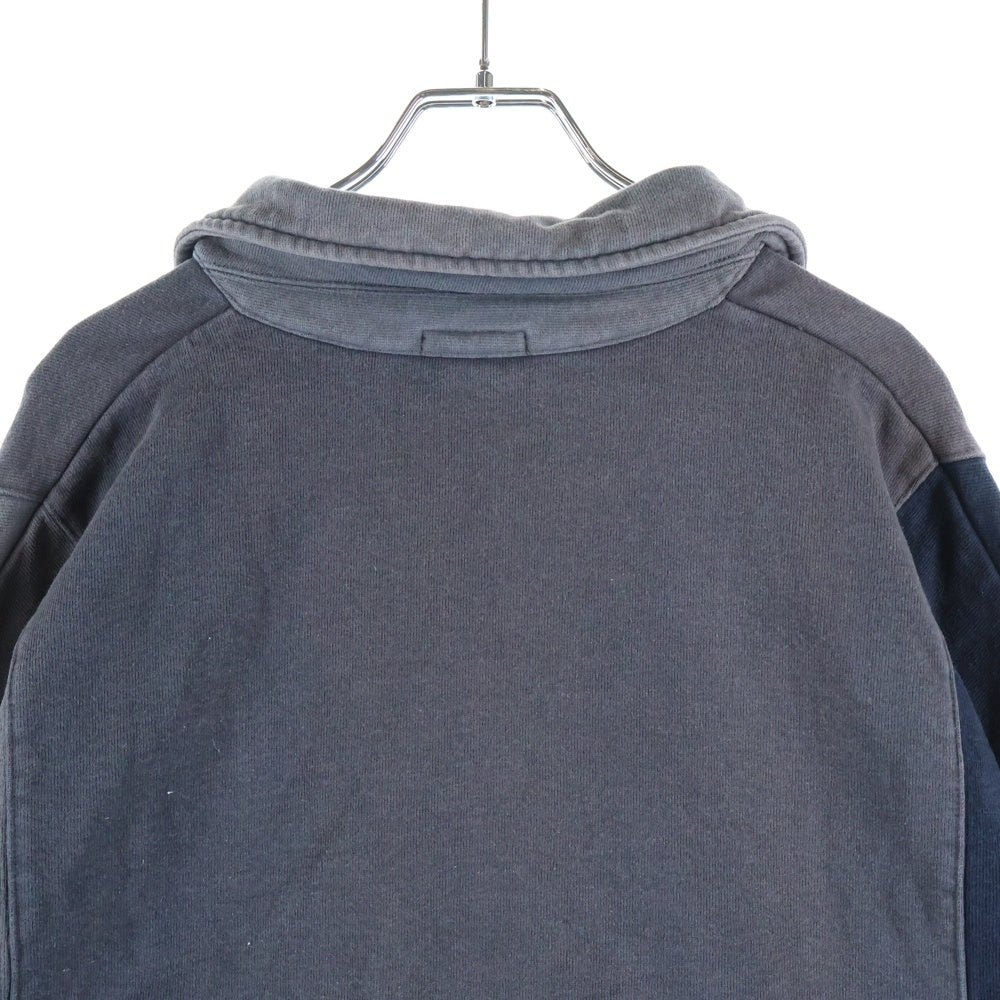 KITH(キス) フロントロゴエンブロイダリー バイカラー プルオーバースウェットポロ グレー/ネイビー 24-070-060-0000-3-0