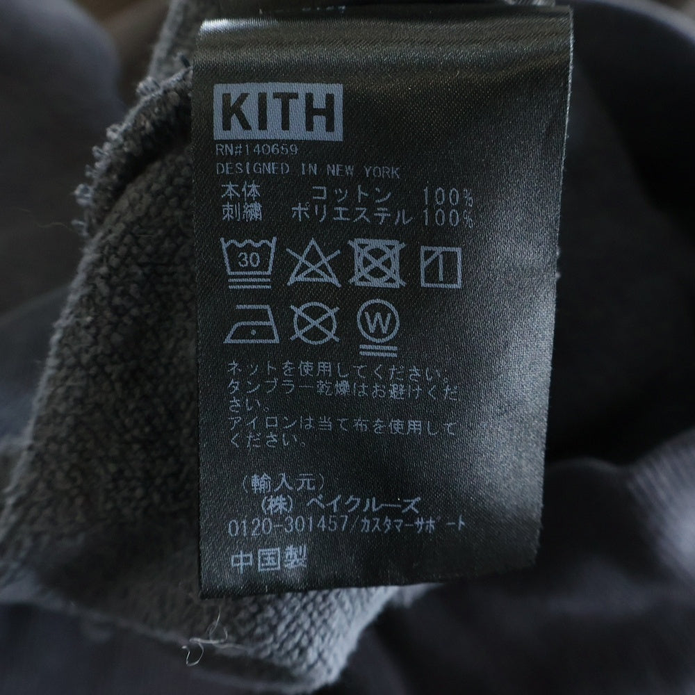 KITH(キス) フロントロゴエンブロイダリー バイカラー プルオーバースウェットポロ グレー/ネイビー 24-070-060-0000-3-0