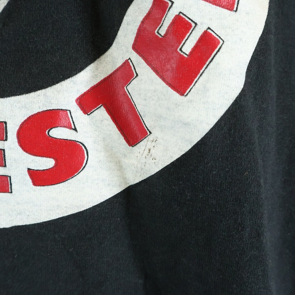 VINTAGE(ヴィンテージ) 90S HA SUPPORT 81 ROCHESTER SCREEN STARS ヘルエンジェル ロチェスター ファイアーパターン クルーネック長袖Tシャツ カットソー ブラック