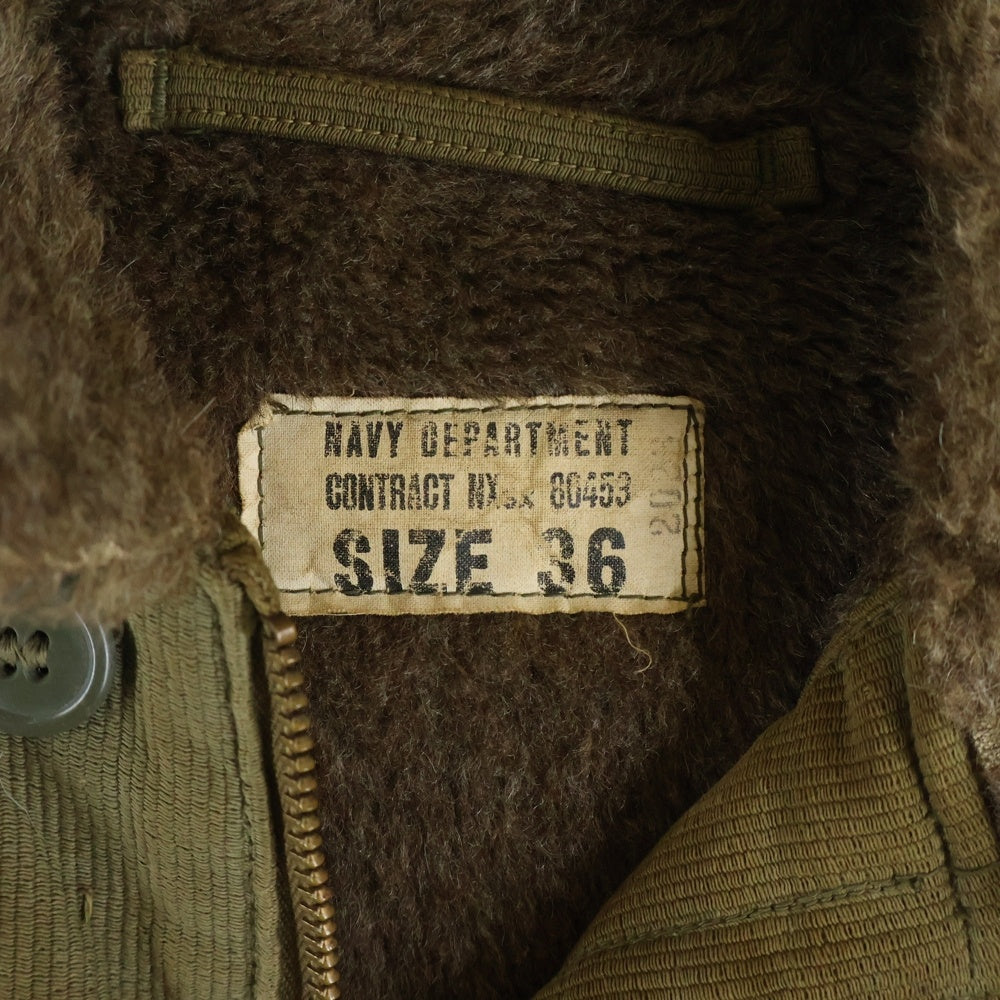 VINTAGE(ヴィンテージ) 40S VINTAGE USNAVY N-1 ヴィンテージ 後期型 ベル型のコの字留めTALON ステンシル デッキジャケット カーキ