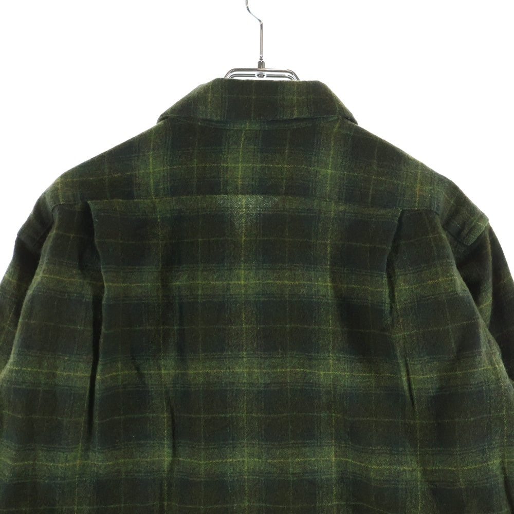 PENDLETON(ペンドルトン) 50S VINTAGE ヴィンテージ ウール チェック 長袖オープンカラーシャツ ボードシャツ グリーン