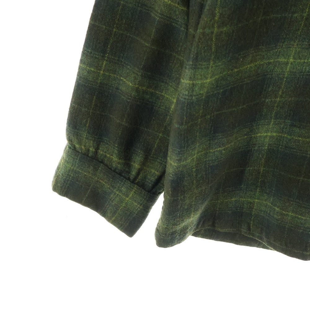PENDLETON(ペンドルトン) 50S VINTAGE ヴィンテージ ウール チェック 長袖オープンカラーシャツ ボードシャツ グリーン