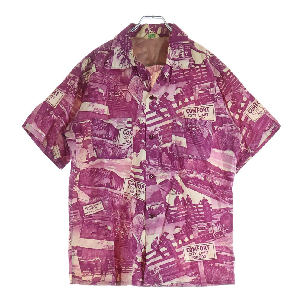 VINTAGE(ヴィンテージ) 50-60S VINTAGE MADE IN CALIFORNIA ヴィンテージ カリフォルニア製 総柄 半袖ハワイアン アロハシャツ パープル