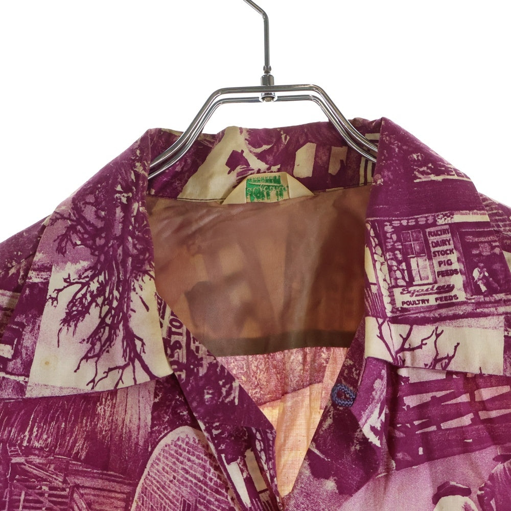 VINTAGE(ヴィンテージ) 50-60S VINTAGE MADE IN CALIFORNIA ヴィンテージ カリフォルニア製 総柄 半袖ハワイアン アロハシャツ パープル