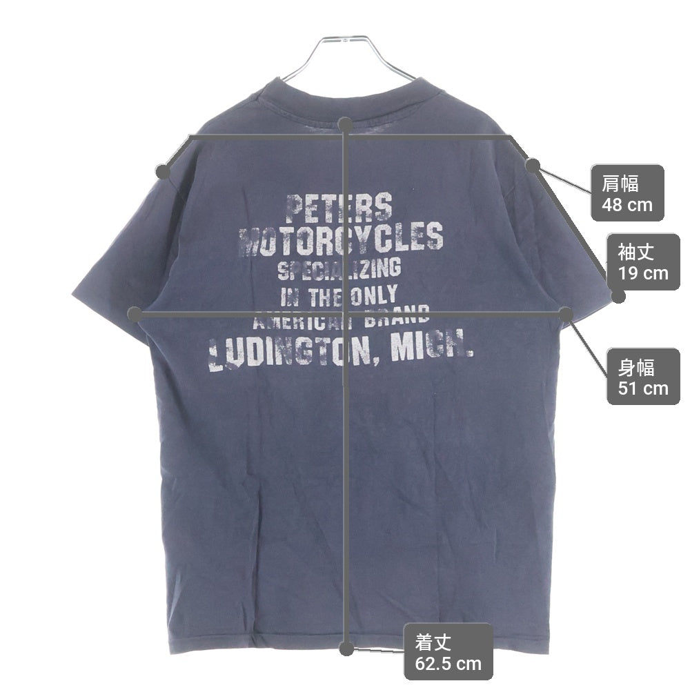 VINTAGE(ヴィンテージ) 80-90S ハーレーダビッドソン モーターサイクル 両面プリント クルーネック半袖Tシャツ カットソー グレー