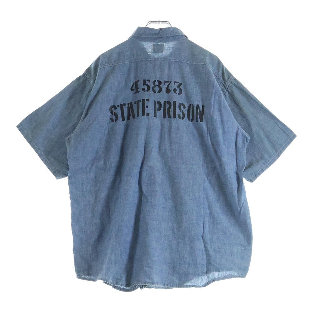 VINTAGE(ヴィンテージ) 50-60S RIVERSIDE STATE PRISON USA製 リバーサイド プリズナーシャンブレー半袖シャツ ブルー