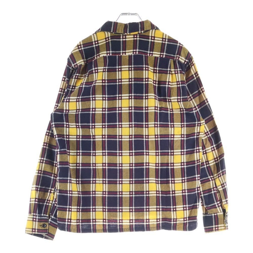 VINTAGE(ヴィンテージ) 50-60S VINTAGE CAMPUS ヴィンテージ キャンパス チェック 長袖プリントフランネル オープンカラーシャツ イエロー/ブラック