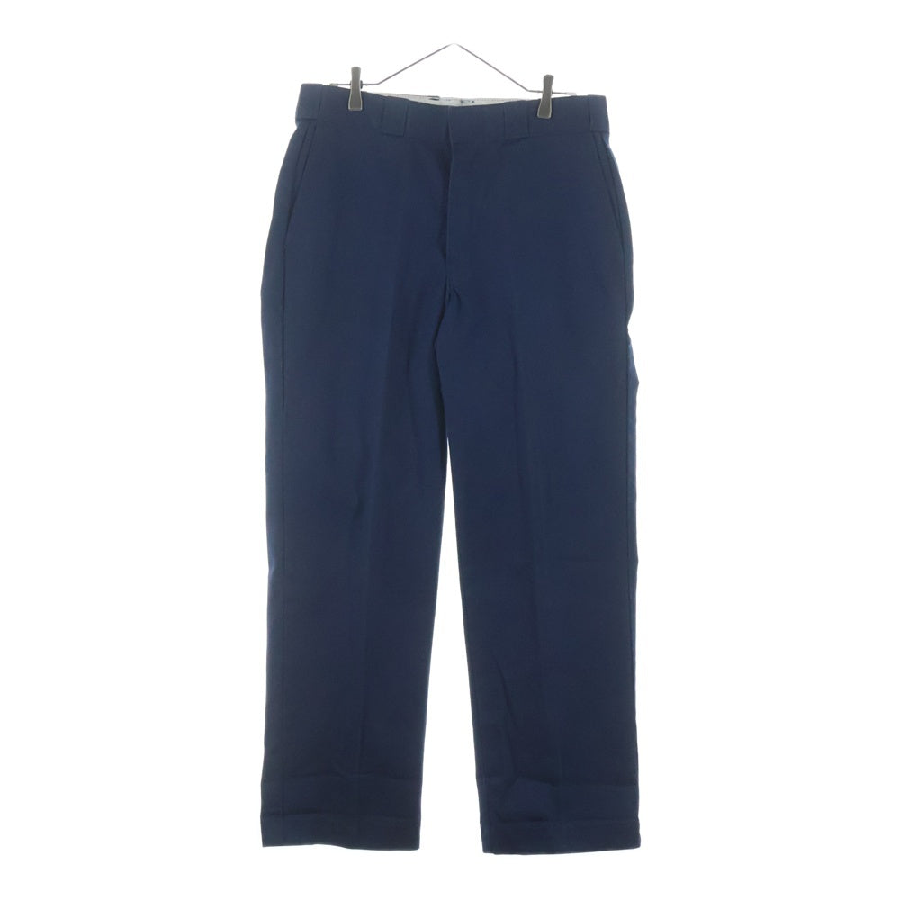 Dickies(ディッキーズ) 80-90S VINTAGE 874 ヴィンテージ USA製 チビタグ ポリコットン ジップアップ ワークパンツ ネイビー