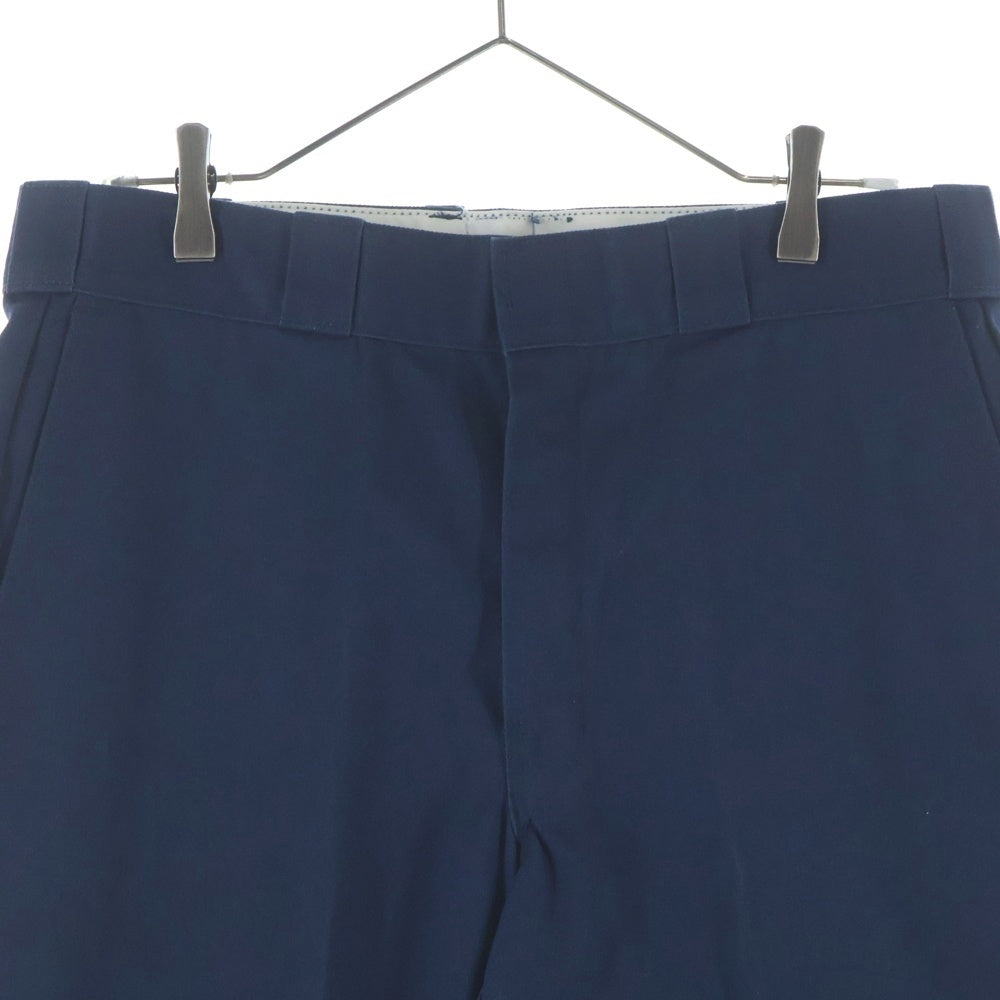 Dickies(ディッキーズ) 80-90S VINTAGE 874 ヴィンテージ USA製 チビタグ ポリコットン ジップアップ ワークパンツ ネイビー