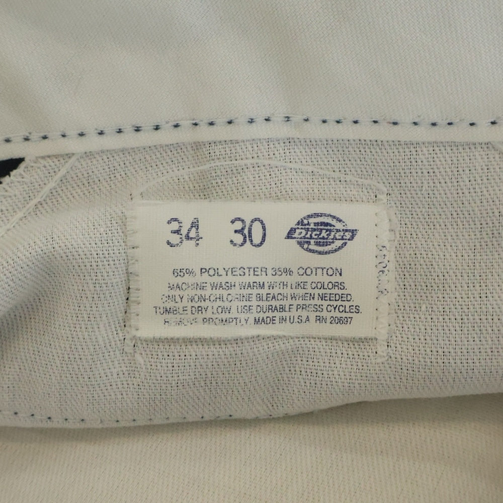 Dickies(ディッキーズ) 80-90S VINTAGE 874 ヴィンテージ USA製 チビタグ ポリコットン ジップアップ ワークパンツ ネイビー