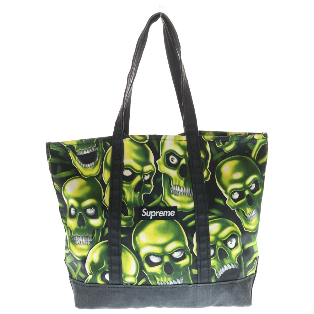 SUPREME(シュプリーム) 18SS Skull Pile Denim Tote スカルパイルデニムトート ハンドバッグ ブラック