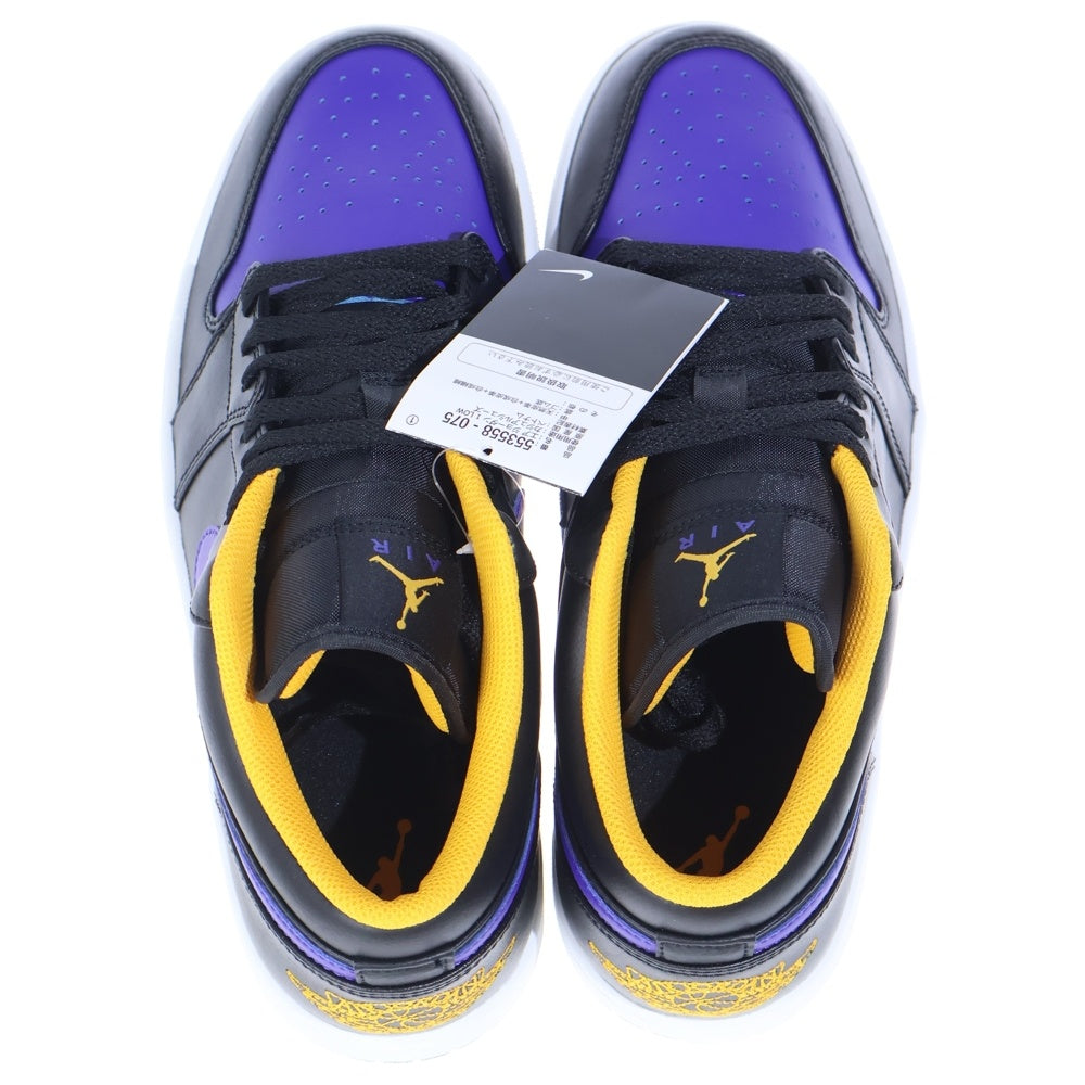 NIKE(ナイキ) AIR JORDAN 1 LOW LAKERS エア ジョーダン 1 レイカーズ ローカットスニーカー ブラック/パープル US11/29cm 553558-075