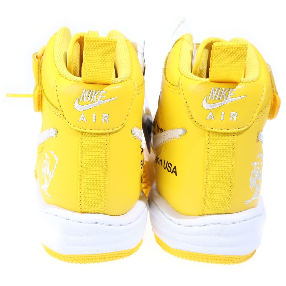 NIKE(ナイキ) ×OFF-WHITE AIR FORCE 1 MID SP LTHR オフホワイト エア フォース 1 ミッドカットスニーカー ホワイト/イエロー US11/29cm DR0500-101