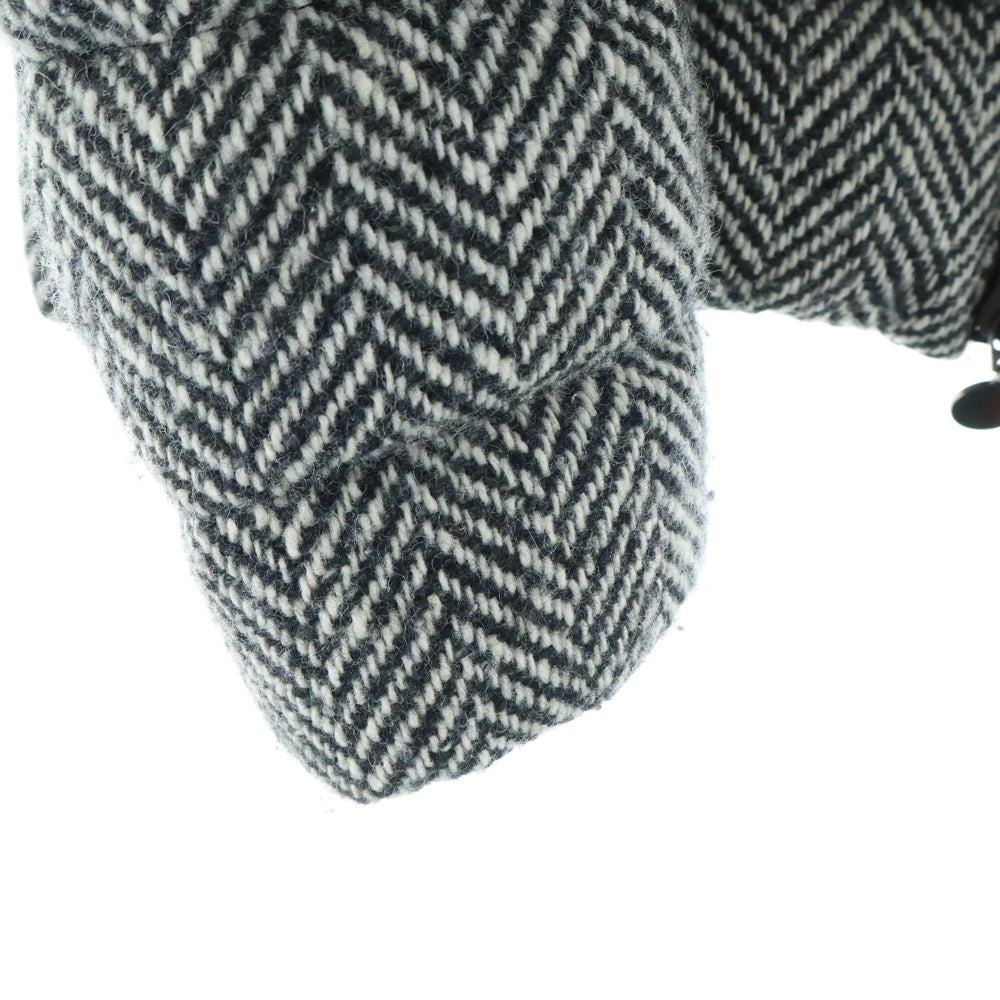 MONCLER(モンクレール) ASTERE ナイロン切り替え ツイード フーデッドダウンジャケット グレー/ブラック 120934696805