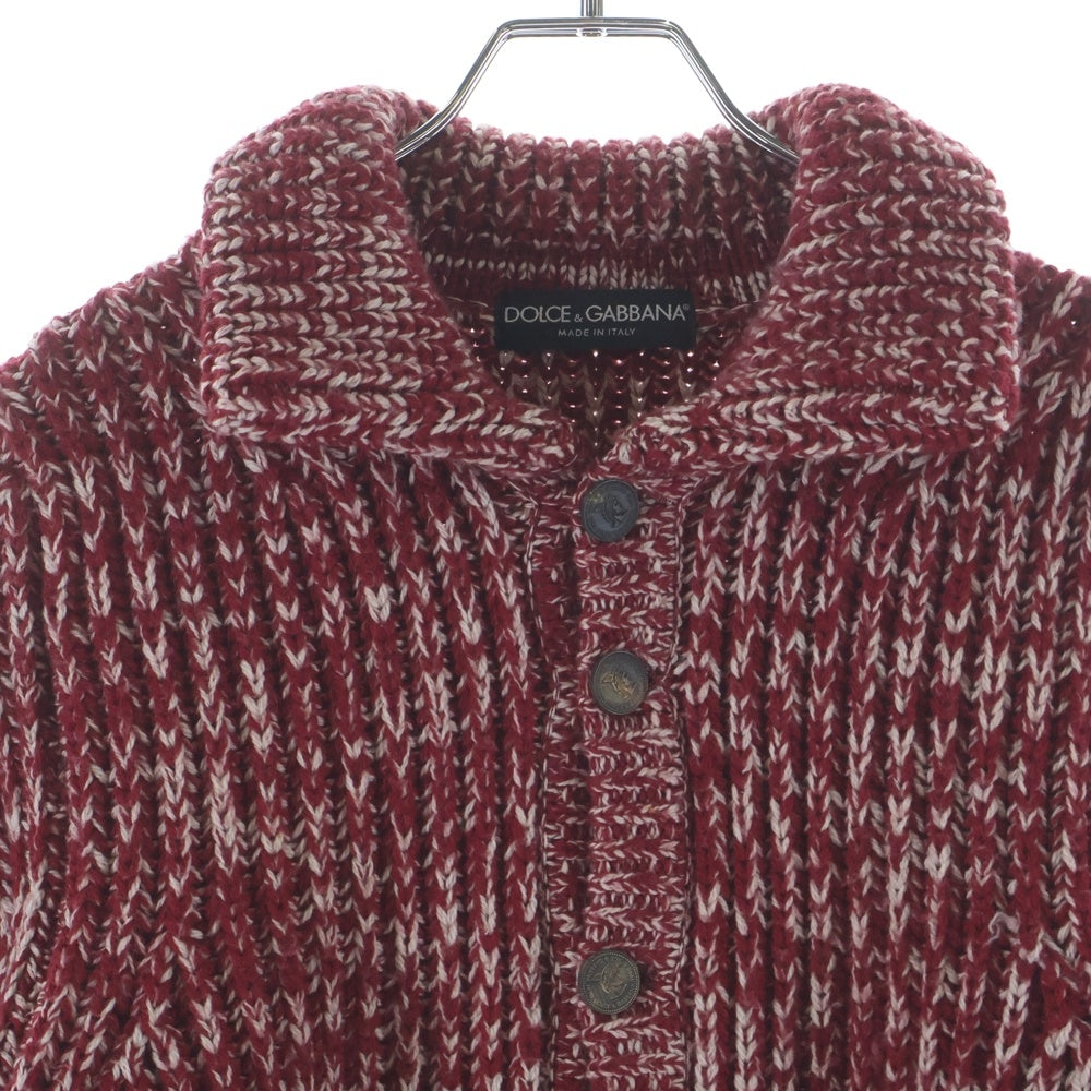 DOLCE & GABBANA(ドルチェアンドガッバーナ) KNIT CARDIGAN ローゲージニットカーディガン セーター レッド GIC81K F45D3