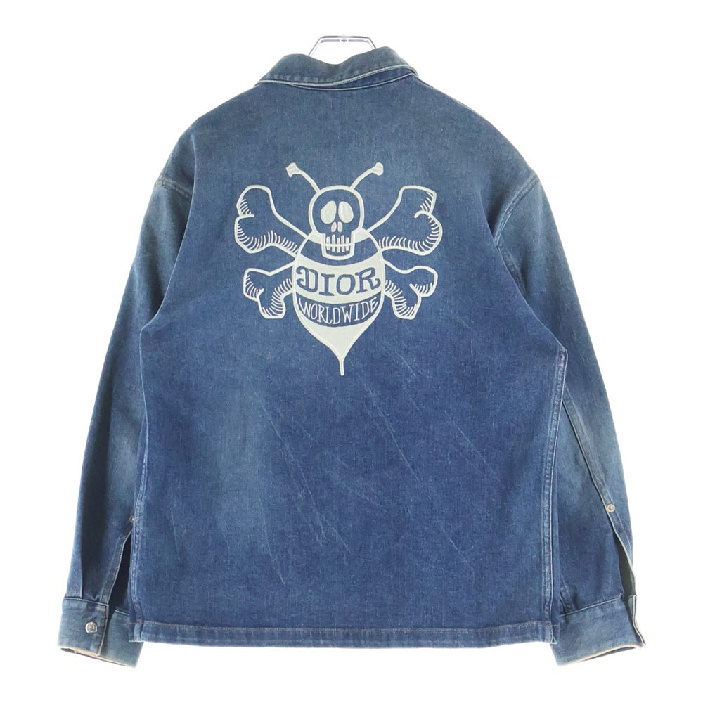 Christian Dior(クリスチャンディオール) 20AW ×Shawn Stussy ショーンステューシー BEEエンブロイダリー スナップボタン デニムジャケット インディゴ 033D491AY988