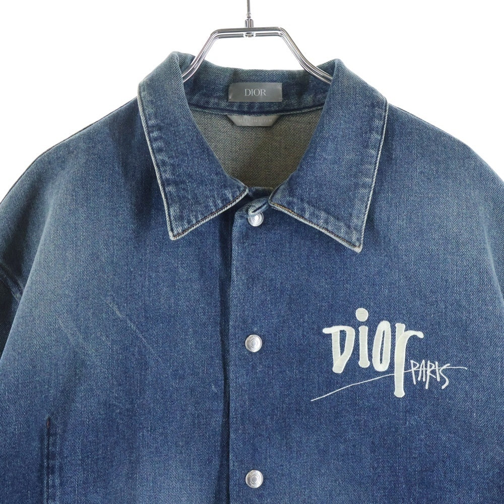 Christian Dior(クリスチャンディオール) 20AW ×Shawn Stussy ショーンステューシー BEEエンブロイダリー スナップボタン デニムジャケット インディゴ 033D491AY988