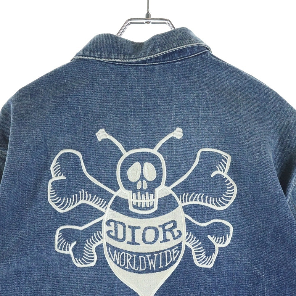 Christian Dior(クリスチャンディオール) 20AW ×Shawn Stussy ショーンステューシー BEEエンブロイダリー スナップボタン デニムジャケット インディゴ 033D491AY988