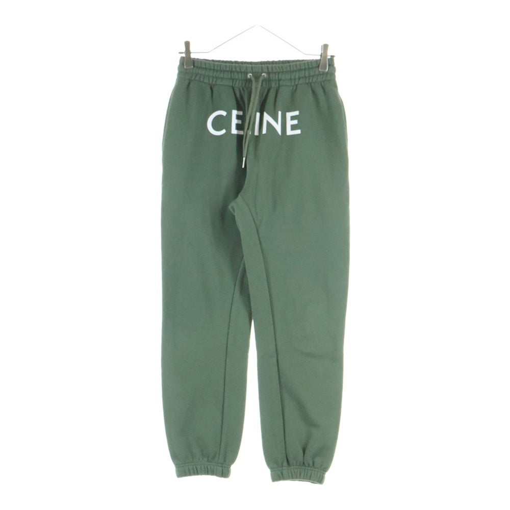 CELINE(セリーヌ) フロントロゴプリント ドローストリング スウェットジャガーパンツ グリーン 2Z056670Q