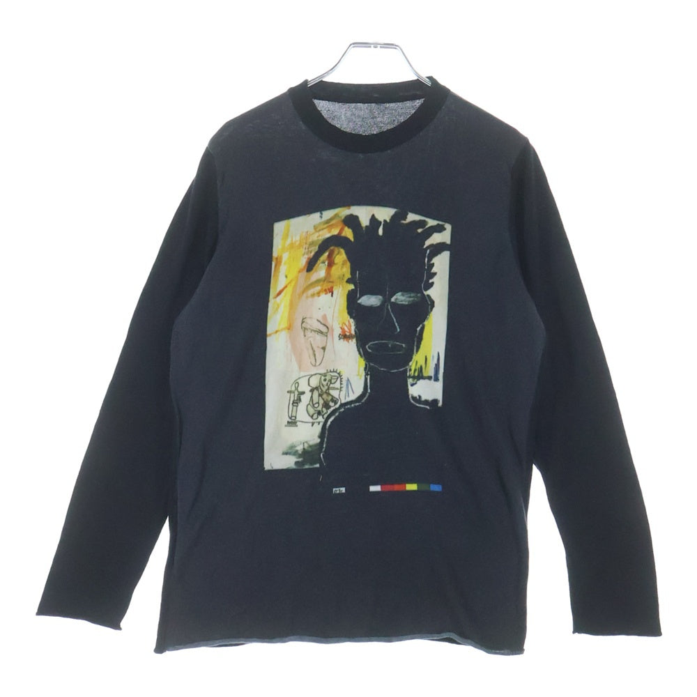 lucien pellat-finet(ルシアンペラフィネ) ×Jean-Michel Basquiat ジャンミシェルバスキア フロントプリント クルーネックニット セーター グレー
