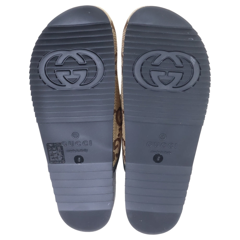 GUCCI(グッチ) 23AW GGスプリーム ホースビット ミュール サンダル ブラウン 693281